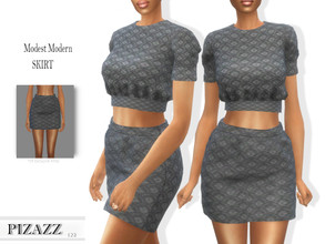 Sims 4 — Modest Modern Skirt by pizazz — Modest Modern Skirt for your female sims. Sims 4 games. Put something stylish on
