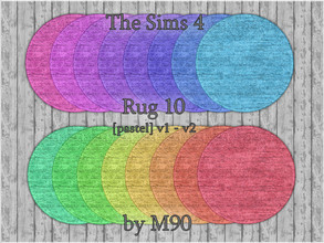 Sims 4 — Rug 10 pastel v1-v2 by Mircia90 — Rug in 16 colors. Texture by M90
