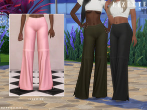 Sims 4 — LIZETTE | pants by Plumbobs_n_Fries — Wide Leg Pants New Mesh HQ Texture Female | Teen - Elders Hot and Cold