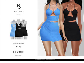 Sims 3 — Asymmetric Cut Out Mini Dress by Bill_Sims — This dress features asymmetric cut out details to the front and
