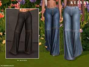Sims 4 — KELSEY | jeans by Plumbobs_n_Fries — Wide Leg Jeans New Mesh HQ Texture Female | Teen - Elders Hot and Cold