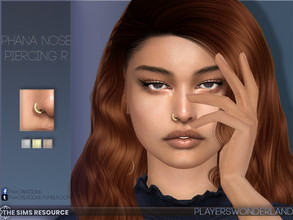 Sims 4 — Phana Nose Piercing R by PlayersWonderland — Another new and unique looking nose piercing. Coming in 3 metal