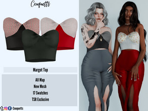 Sims 4 — Margot Top by couquett — Fancy top for your sims 17 swatches Custom thumbnail Base game compatible this have all
