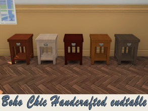Sims 4 — Boho Chic Handcrafted endtable by xXSavannahXx2 —  cost 135$, 5 swatches, you can find it in surfaces - end