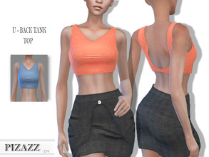 Sims 4 — U-Back Tank Top by pizazz — U-Back Tank Top for your female sims. Sims 4 games. Put something stylish on your