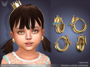 Sims 4 — Crown Huggie Earrings For Toddlers by feyona — Crown Huggie Earrings For Toddlers come in 4 colors: yellow,