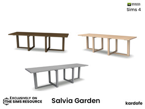 Sims 4 — kardofe_Salvia Garden_DiningTable by kardofe — Wooden dining table, in three colour options