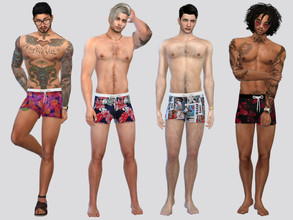 Sims 4 — Swim Trunks by McLayneSims — TSR EXCLUSIVE Standalone item 7 Swatches MESH by Me NO RECOLORING Please don't