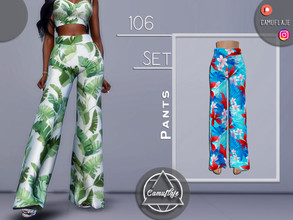 Sims 4 — SET 106 - Pants by Camuflaje — Fashion tropical set that includes a top & pants ** Part of a set ** * New