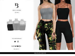 Sims 3 — Rib Strappy Crop Top by Bill_Sims — This top features a ribbed material with a strappy design and a cropped