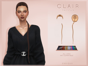 Sims 4 — Clair Hairstyle by Enriques4 — New Mesh 24 Swatches Include Shadow Map All Lods Base Game Compatible Teen to