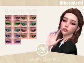 Sims 4 — Neon Bomb Eyeshadow by siyahanime — - It is suitable for Female. ( Teen to elder ) - 9 swatches - Custom