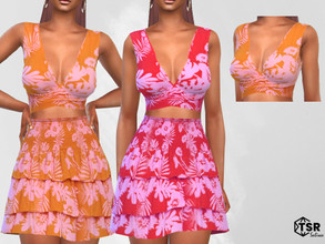 Sims 4 — Summer Floral Outfit Top by saliwa — Summer Floral Outfit Top