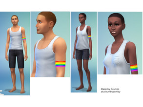 Sims 4 — Pride Band Tattoo by bumbybumby — Left arm band rainbow for men and women