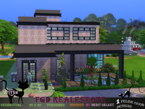 Sims 4 — FGD RealEstate 2022055 by Merit_Selket — Mid-Century inspired home for a Family, built in Willow Creek 30x20