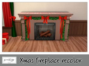 Sims 4 — Xmas fireplace by so87g — cost: 500$, you can find it in decor - fireplace NEW features of the object: NO Eco