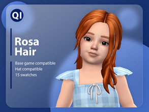 Sims 4 — Rosa Hair by qicc — A kinda messy ponytail. - Maxis Match - Base game compatible - Hat compatible - Toddler - 15