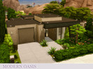 Sims 4 — Modern Oasis by barbara93 — Cozy modern home with 2 bedrooms and 2 bathrooms, lovely outdoor area with a grill