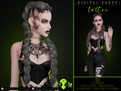 Sims 4 — Digital Ghost Tattoo by unidentifiedsims — x1 placement x1 colours HQ compatible Works with all skins Custom