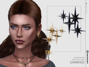 Sims 4 — Hope to the Stars Earrings by DailyStorm — Small metal earrings in a form of 4 stars. Available in 5 metal