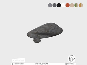 Sims 4 — Caillou - Boulder (V2) by Syboubou — This is a decor boulder, available in 8 swatches (6colors + 2 moss covered)