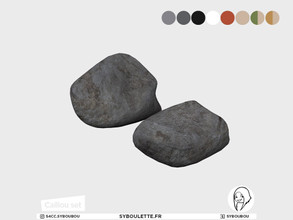 Sims 4 — Caillou - Boulder (V3) by Syboubou — This is a decor boulder, available in 8 swatches (6colors + 2 moss covered)