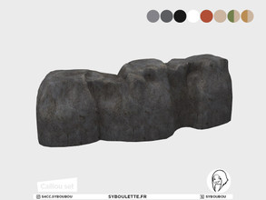 Sims 4 — Caillou - Boulder (V4) by Syboubou — This is a decor boulder, available in 8 swatches (6colors + 2 moss covered)