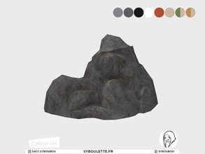 Sims 4 — Caillou - Boulder (V5) by Syboubou — This is a decor boulder, available in 8 swatches (6colors + 2 moss covered)