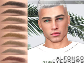 Sims 4 — [Patreon] Alfonso Eyebrows N136 by MagicHand — Soft angled eyebrows in 13 colors - HQ Compatible. Preview - CAS