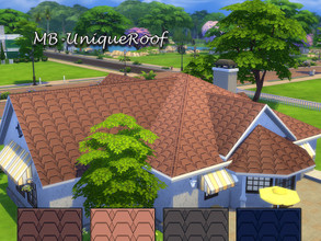 Sims 4 — MB-UniqueRoof by matomibotaki — MB-UniqueRoof roof with unique shringles, comes in 4 different color shades,