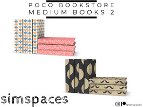 Sims 4 — Poco Bookstore - medium books 2 by simspaces — Part of the Poco Bookstore set: fill up those bookstore shelves