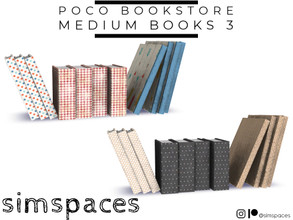 Sims 4 — Poco Bookstore - medium books 3 by simspaces — Part of the Poco Bookstore set: fill up those bookstore shelves