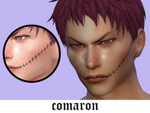 Sims 4 — Charlotte Katakuri stitched mouth by comaron — For male and female found in: Skin details