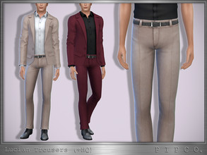 Sims 4 — Lucian Trousers. by Pipco — Belted trousers in 8 colors. Base Game Compatible New Mesh All Lods HQ Compatible