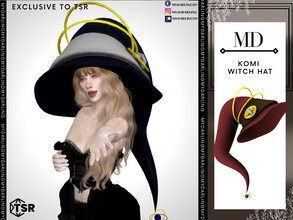 Sims 4 — Komi Witch Hat Adult by Mydarling20 — new mesh base game compatible all lods all maps 11 colors