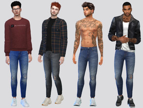 Sims 4 — Hutch Denim Jeans by McLayneSims — TSR EXCLUSIVE Standalone item 5 Swatches MESH by Me NO RECOLORING Please