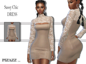Sims 4 — Sassy Chic Dress by pizazz — Dress for your sims 4 games. The dress is stylish and modern. Great for that night