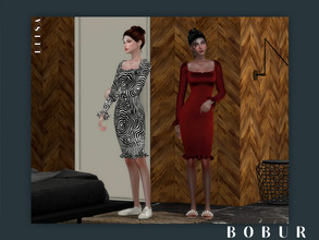 Sims 4 — Elisa dress by Bobur2 — Ruffle dress for female 16 colors HQ compatible I hope you like it