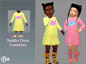 Sims 4 — Toddler dress Sara by LYLLYAN — Toddler dress in 5 swatches.