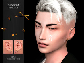 Sims 4 — Random Piercings by Suzue — -New Mesh (Suzue) -8 Swatches -For Female and Male (Teen to Elder) -HQ Compatible