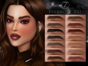 Sims 4 — EYEBROW Z32 by ZENX — -Base Game -All Age -For Female -14 colors -Works with all of skins -Compatible with HQ