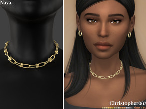 Sims 4 — Naya Necklace by christopher0672 — This is a simple and oh so elegant short U-link chain necklace. 21 Colors New