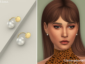 Sims 4 — Liana Earrings by christopher0672 — This is a sweet little pair of circle stud earrings with a jacket-style
