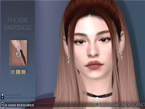 Sims 4 — Phoebe Earrings by PlayersWonderland — Simple small hoop earrings with 3 metal colors. Custom thumbnail