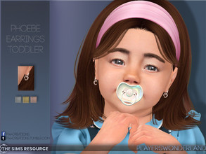 Sims 4 — Phoebe Earrings Toddler by PlayersWonderland — Simple small hoop earrings with 3 metal colors. Custom thumbnail