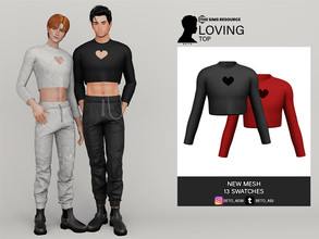 Sims 4 — Loving (Top) by Beto_ae0 — Crop top for men with many colors, hope you like it - 13 colors - New Mesh - All Lods