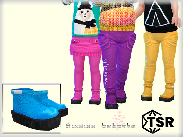 Sims 4 — Boots Trendy Style by bukovka — Boots for babies of both sexes, boys and girls. Installed independently.