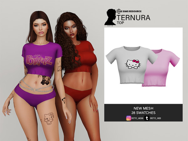 Sims 4 — Ternura (Top) by Beto_ae0 — Pajama shirt with many prints, I hope you like it - 28 colors -