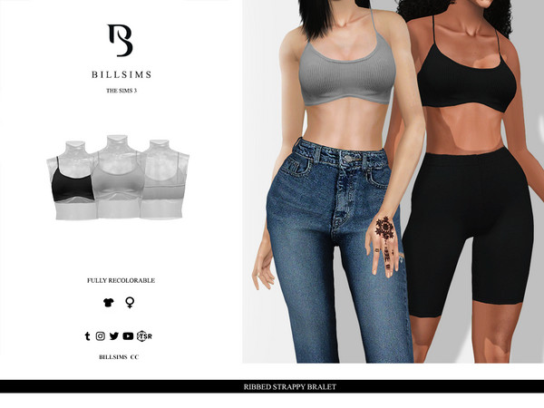Sims 3 — Ribbed Strappy Bralet by Bill_Sims — This top features a ribbed material with a strappy design! - Female,