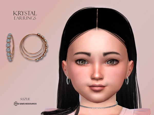 Sims 4 — Krystal Earrings Toddler by Suzue — -New Mesh (Suzue) -5 Swatches -For Female (Toddler) -HQ Compatible